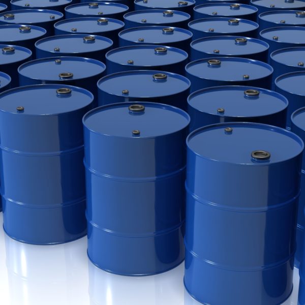 Blue oil barrels, oil drums
