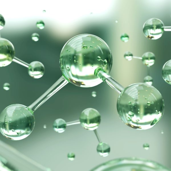 Oil molecules concept rendering