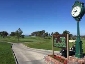 Torrey Pines South Golf Course, 1st tee, Rolex clock
